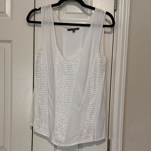 Matty M White Beaded Sleeveless Tank – Size Small